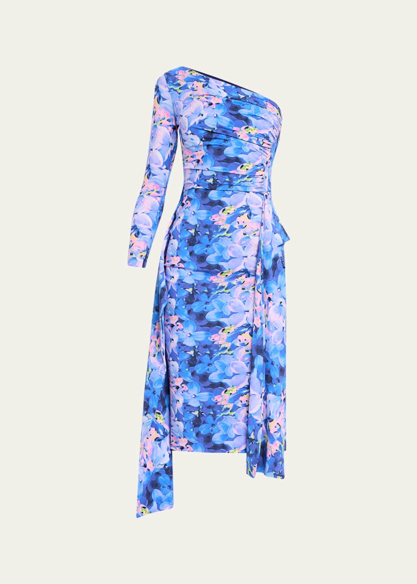 Chiara Boni La Petite Robe Visa Draped One-Shoulder Dress
