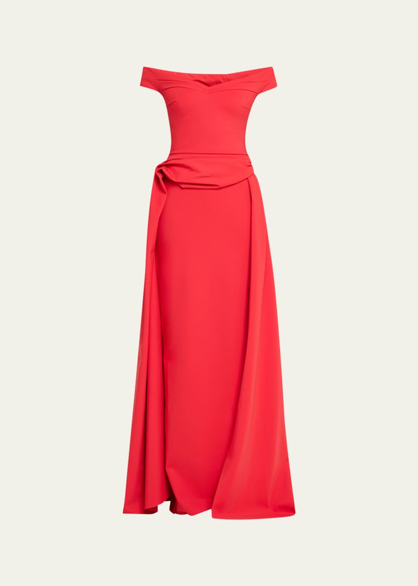 Chiara Boni La Petite Robe Radisvi Draped Off-Shoulder Gown