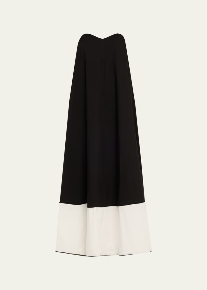 Caroline Constas Giulia Two-Tone Strapless Midi Dress
