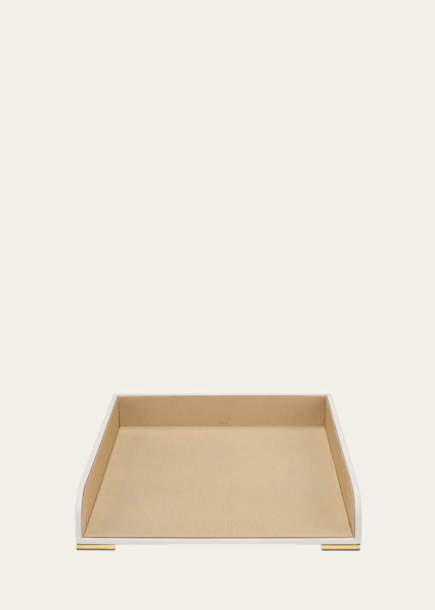 AERIN Classic Leather Paper Tray