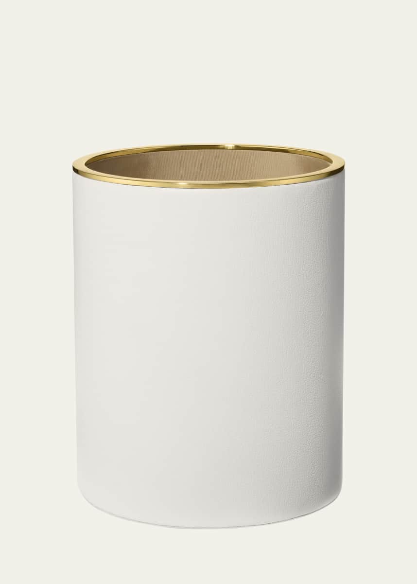 AERIN Piero Leather Wastebasket