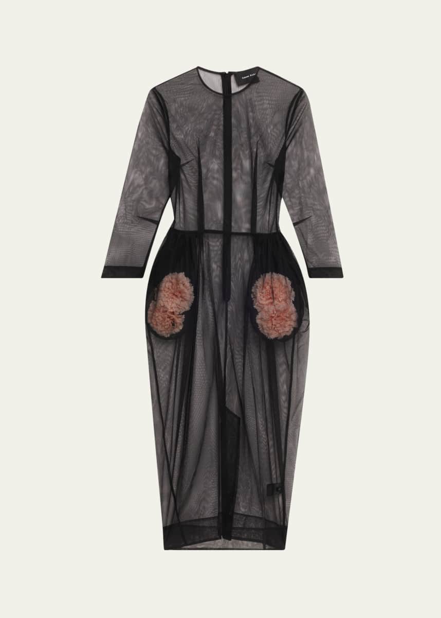 Simone Rocha Stuffed Carnation Pocket Fitted Dress