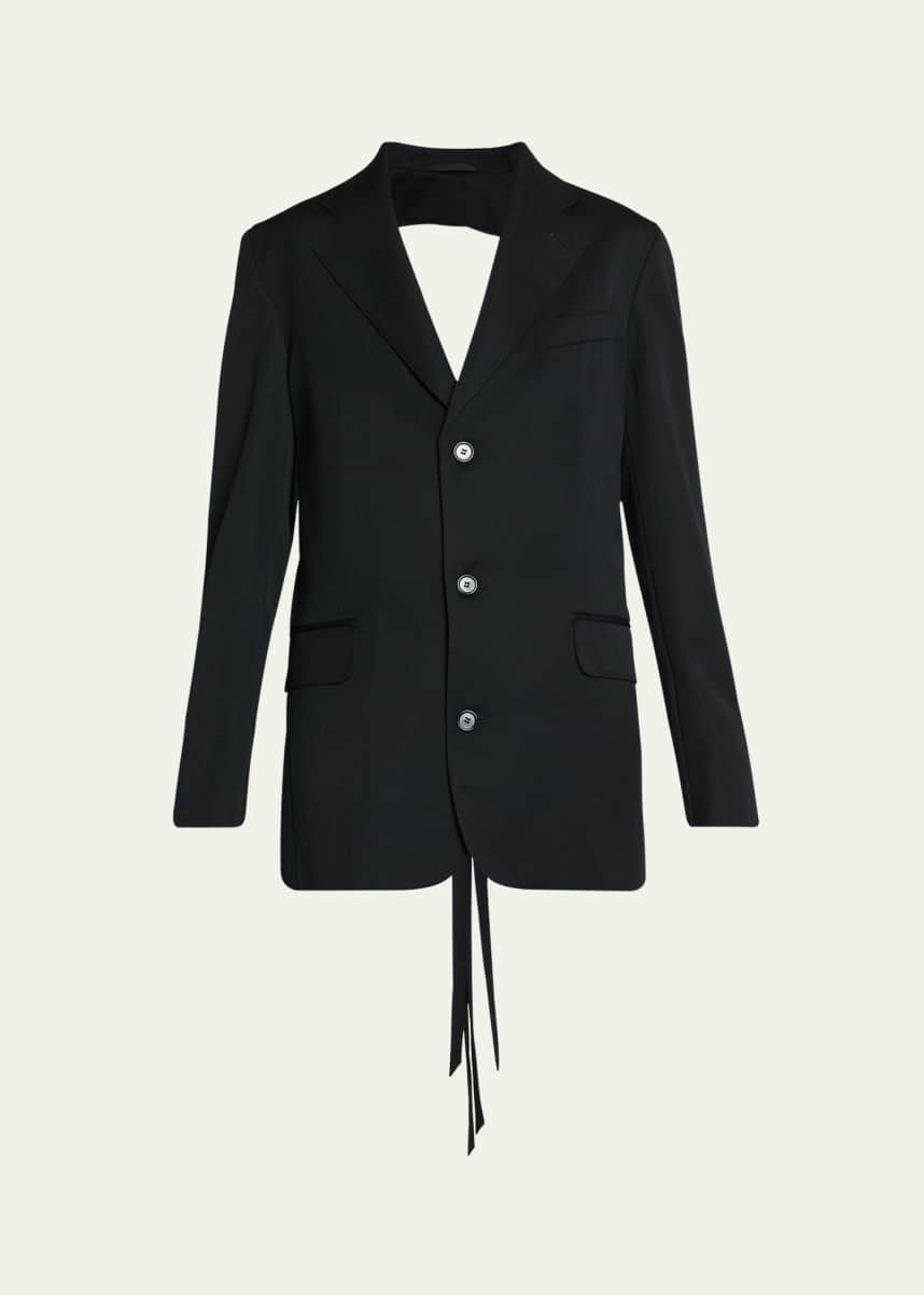 Simone Rocha Back Cut Out Bow Wool Blazer