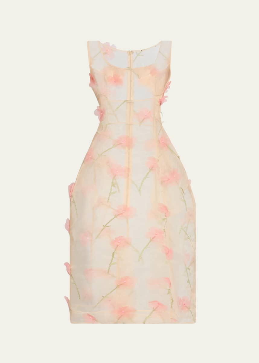 Simone Rocha Balconette Bust Sheer Midi Dress