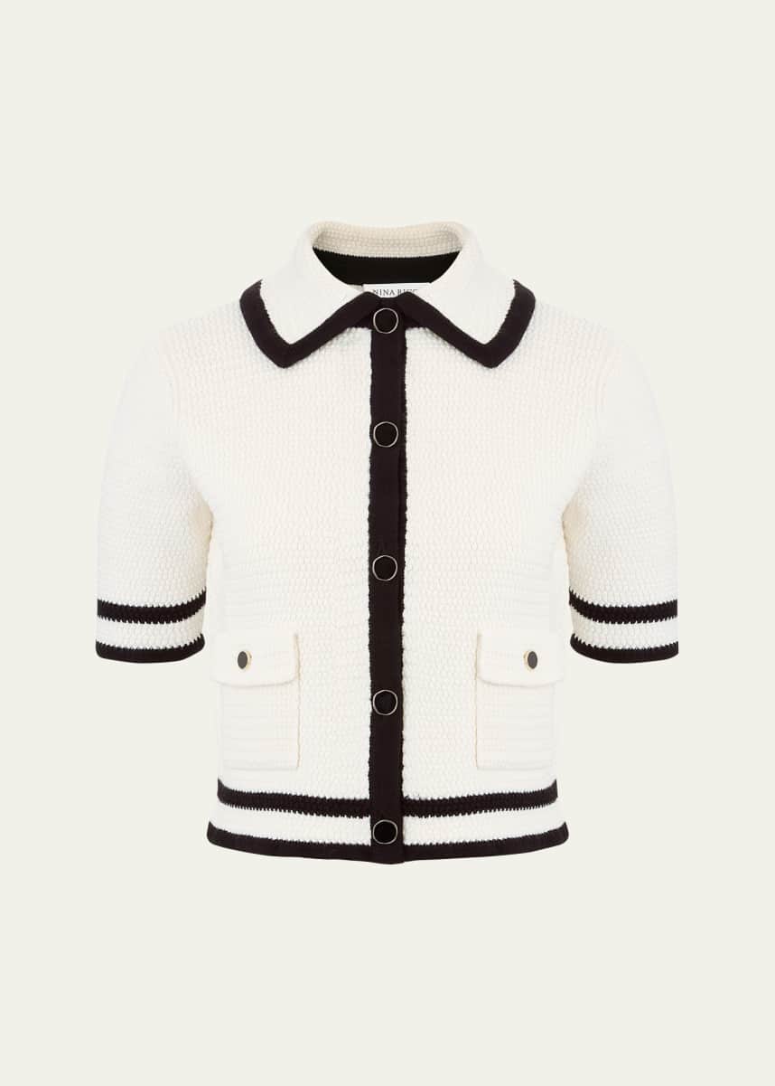 Nina Ricci Tweed Short Sleeve Cardigan