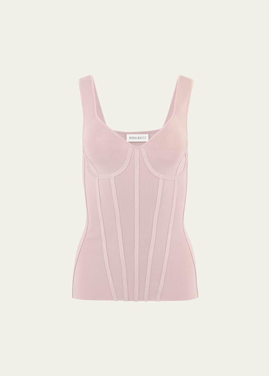 Nina Ricci Sleeveless Corset Knit Tubular Top