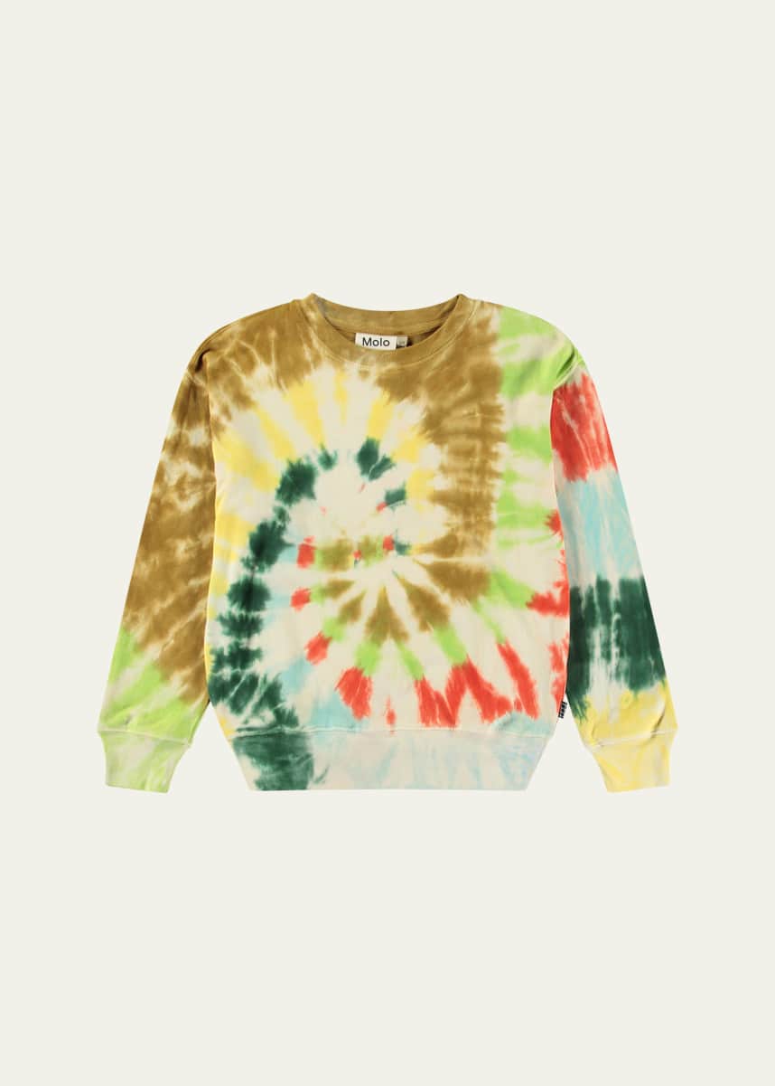 Molo Boy's Memphis Tie Dye Sweatshirt, Size 4-6