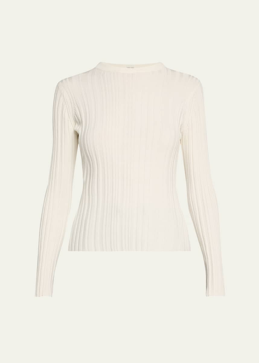 Loulou Studio Elsa Rib Long-Sleeve Top
