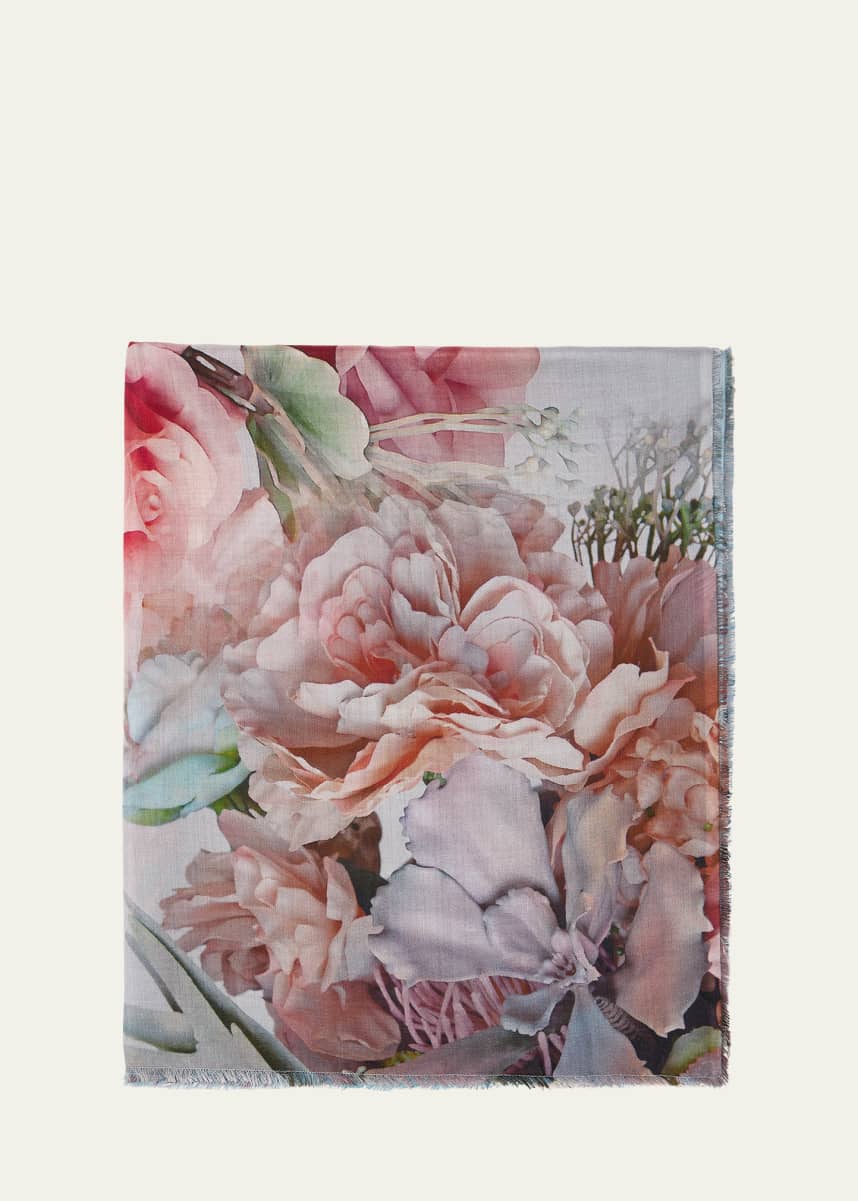 Faliero Sarti Boutquet Floral-Print Silk Scarf