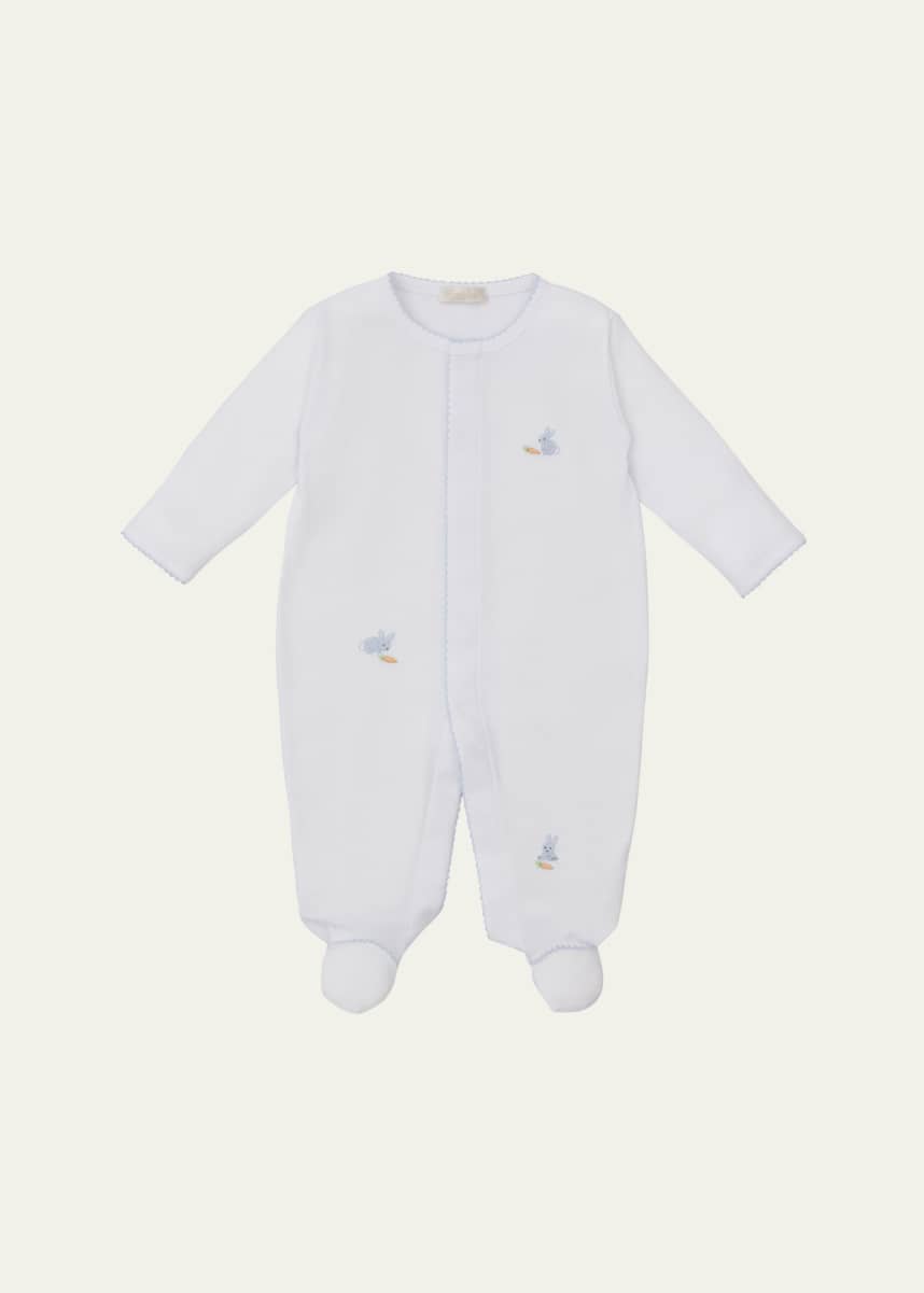 Kissy Kissy Boy's Premier Hand Embroidered Bunny Patch Footie, Size Newborn-9M