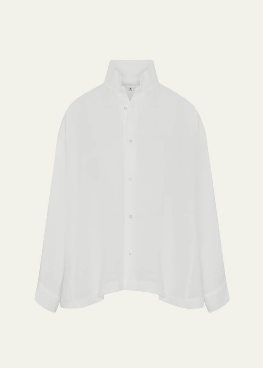 Eskandar Caucasus Shirt With Notch Collar (Mid Plus Length)