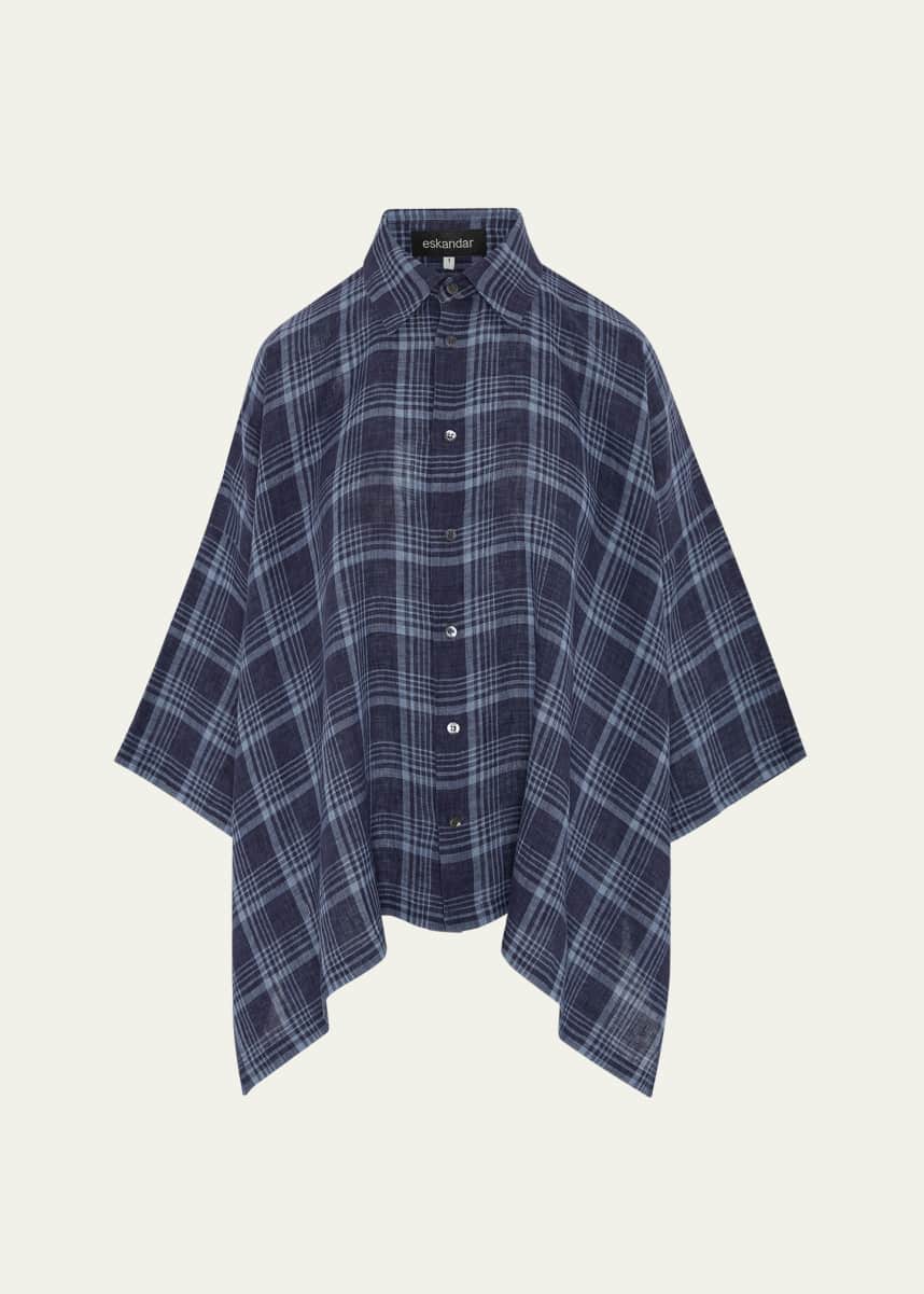 Eskandar DPS Short-Sleeve Shirt With Collar (Mid Plus Length)