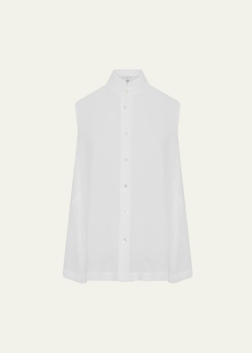 Eskandar Sleeveless Caucasus Shirt With Notch Collar (Long Length)