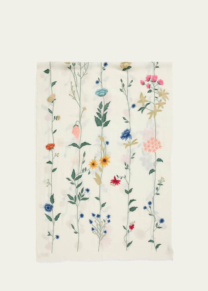 Janavi India Blossom Bliss Merino Wool Scarf