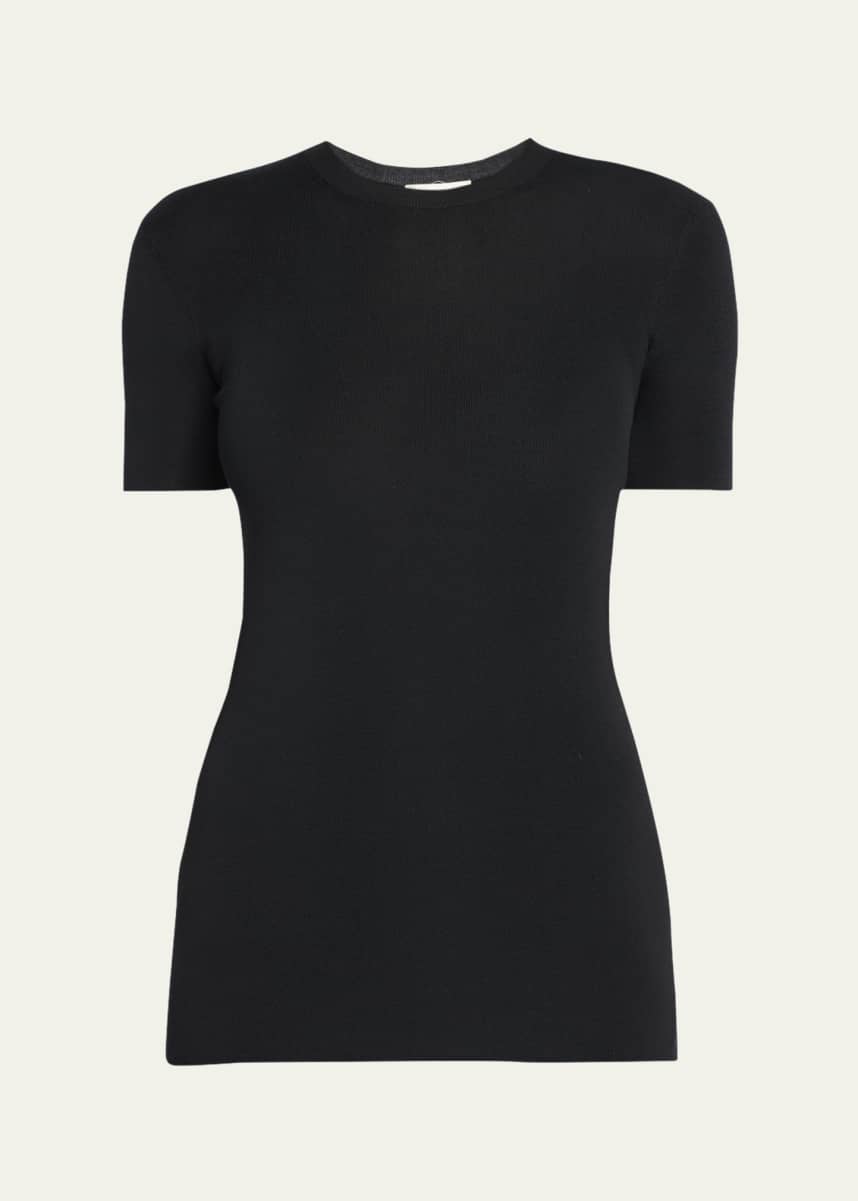 THE ROW Jannat Classic Fitted Silk Knit Top