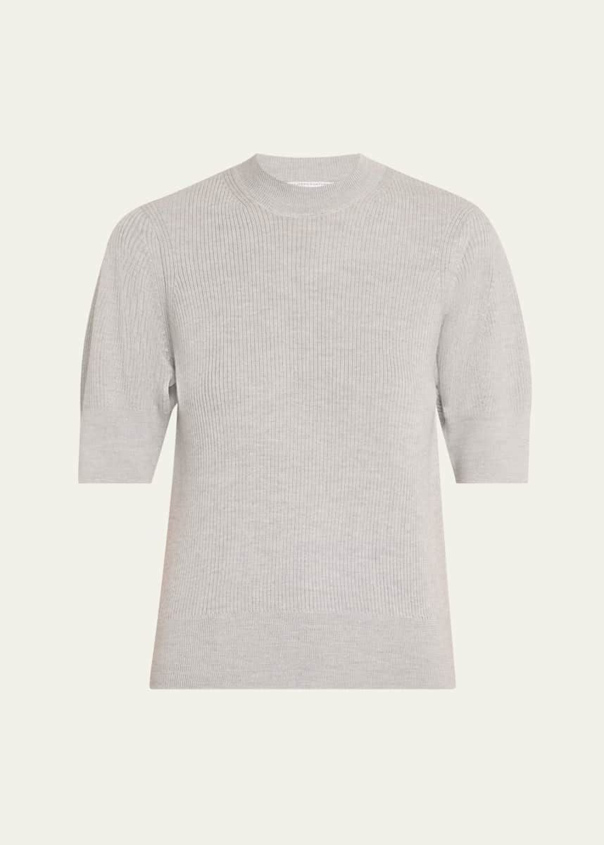 Majestic Filatures Ribbed Mock-Neck Wool Sweater
