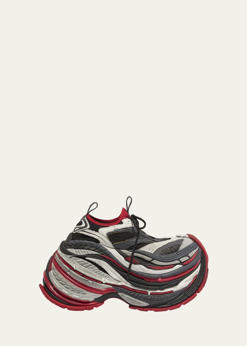 Balenciaga Men's Worn-Effect Platform Sneakers