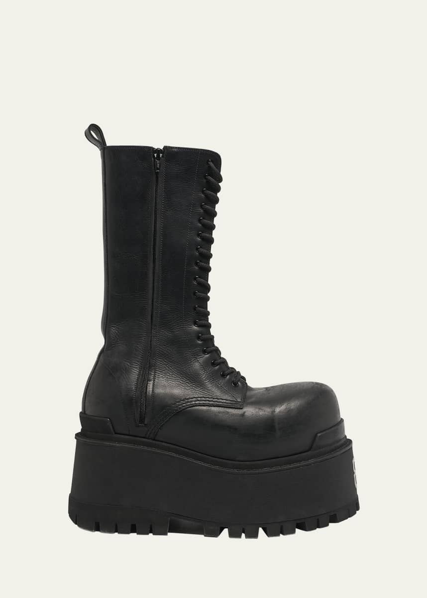 Balenciaga Men's Giant Leather Lace-Up Boots - Bergdorf Goodman