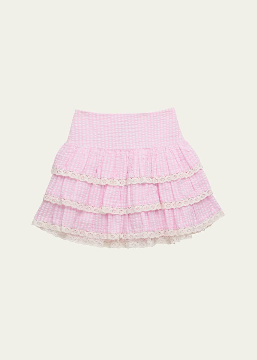 KatieJ NYC Girl's Melody Lace Ruffle Skirt, Size S-XL