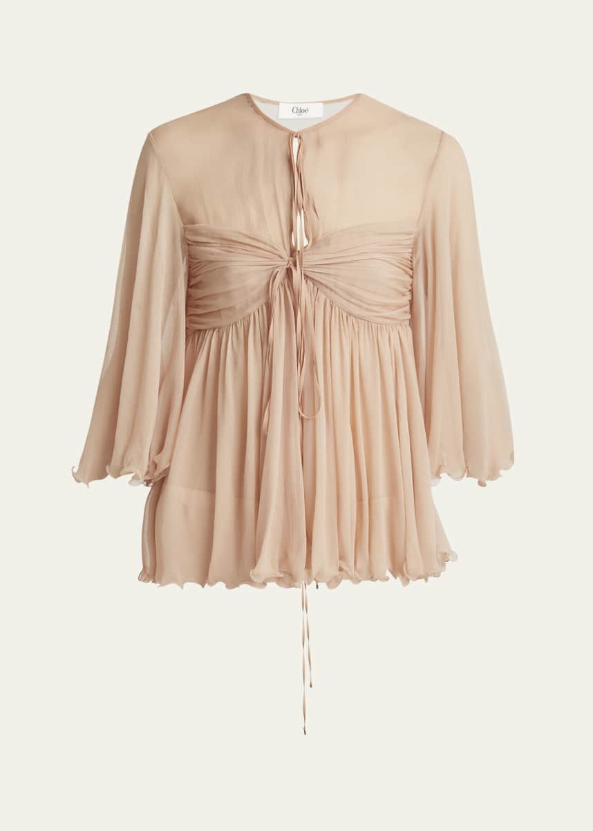 Chloe Georgette Keyhole Blouse