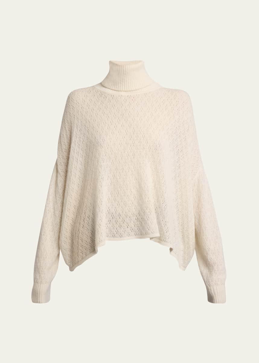 Chloe Pointelle Asymmetric Wool Sweater