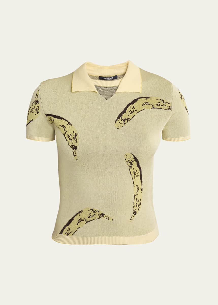 Jacquemus Marino Banana Print Polo Shirt