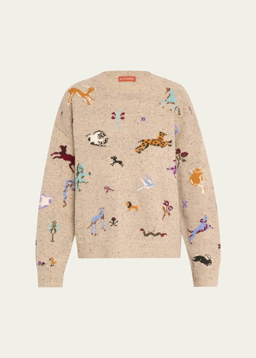 Altuzarra Mati Animal Intarsia Wool Sweater