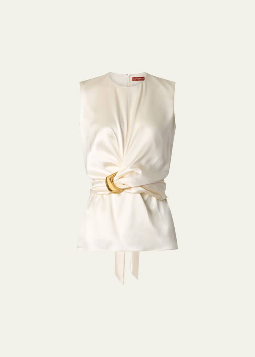 Altuzarra Tizzy Belted Silk Top