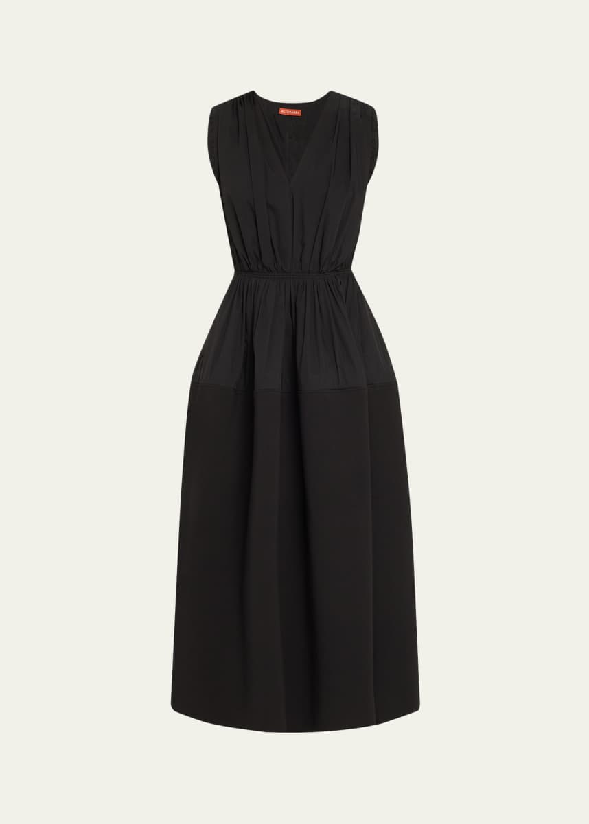 Altuzarra Mika Gathered Sleeveless Midi Dress