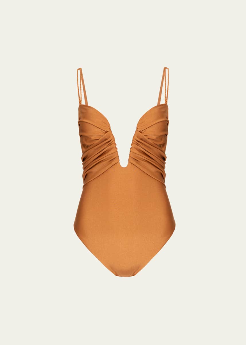 PatBO Jersey Sands Bustier One-Piece Swimsuit