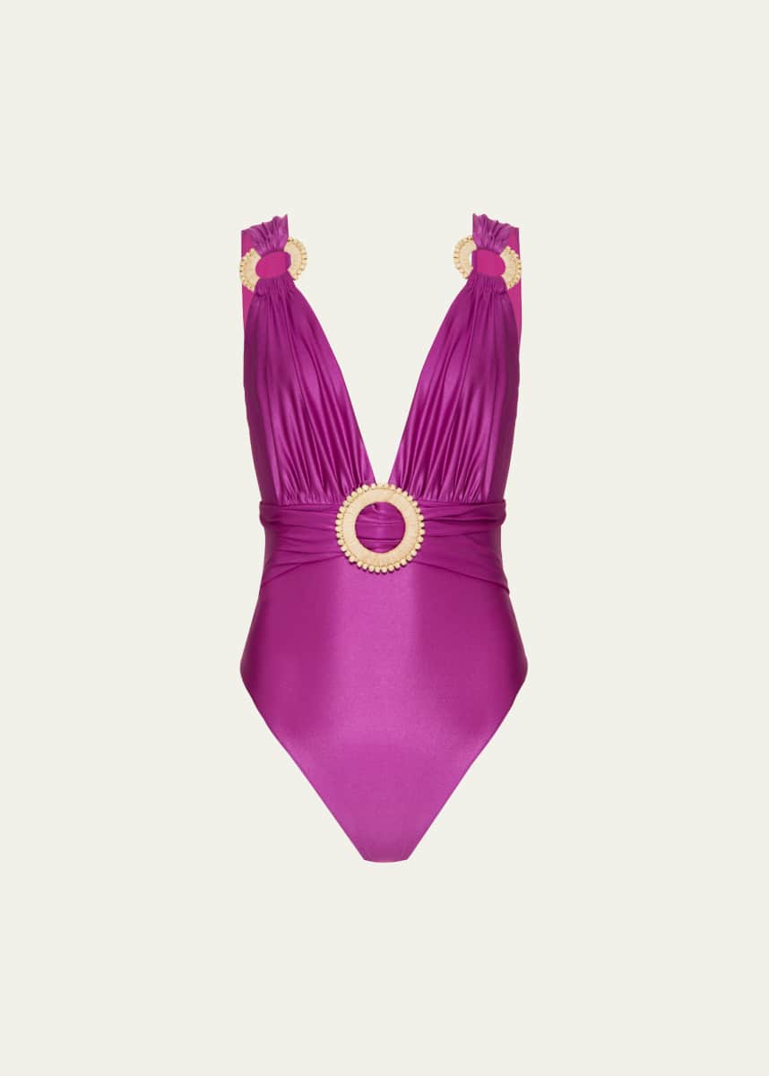 PatBO Groovy Plunge One-Piece Swimsuit