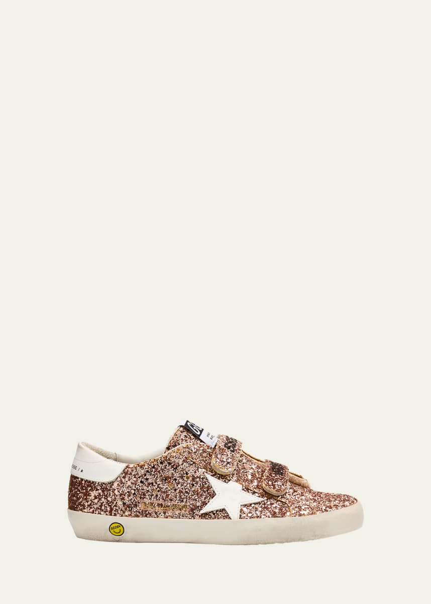 Golden Goose Girl's Old School Glitter and Leather Dual-Grip Sneakers, Toddler/Kids