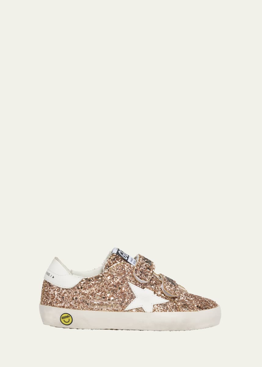 Golden Goose Girl's Old School Glitter and Leather Dual-Grip Sneakers, Baby/Toddler