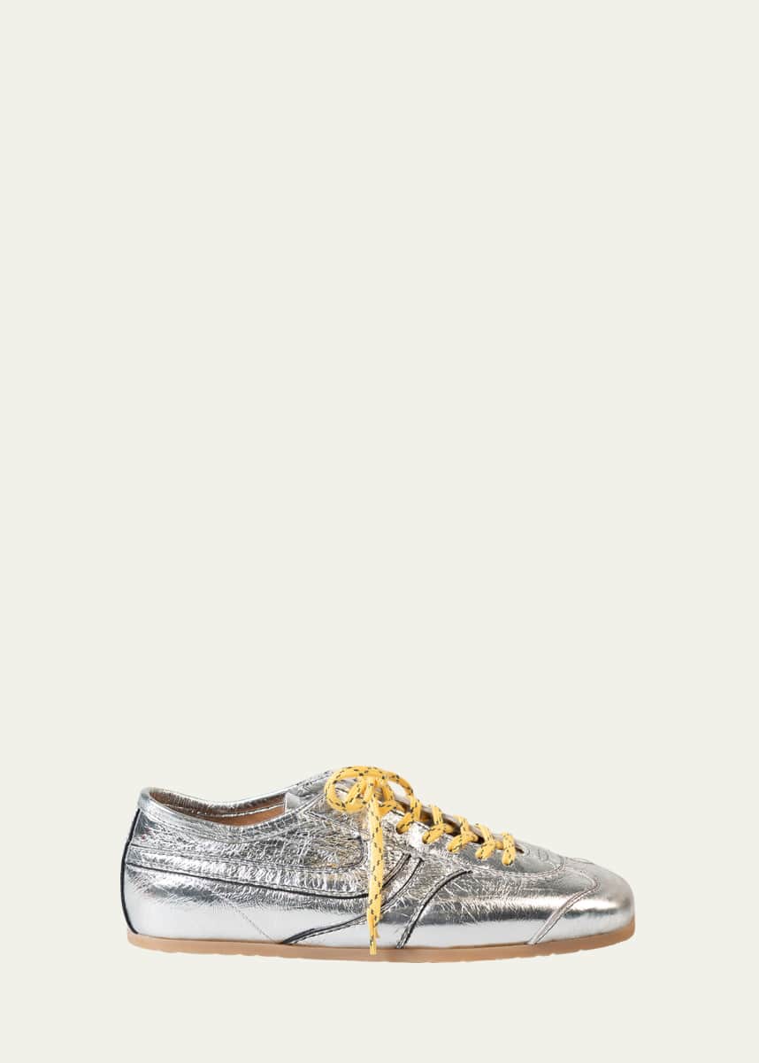 Dries Van Noten Dustin Low-Top Metallic Leather Sneakers
