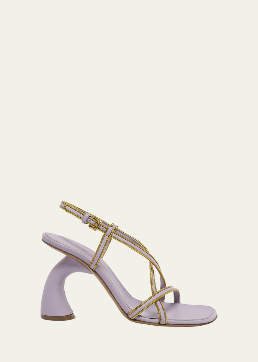 Dries Van Noten Strappy Curved-Heel Leather Sandals