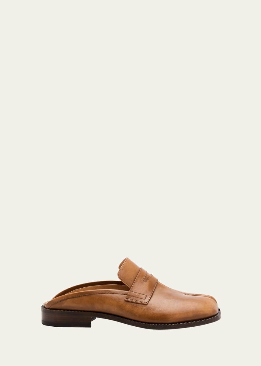 Maison Margiela Men's Tabi Leather Loafer Mules