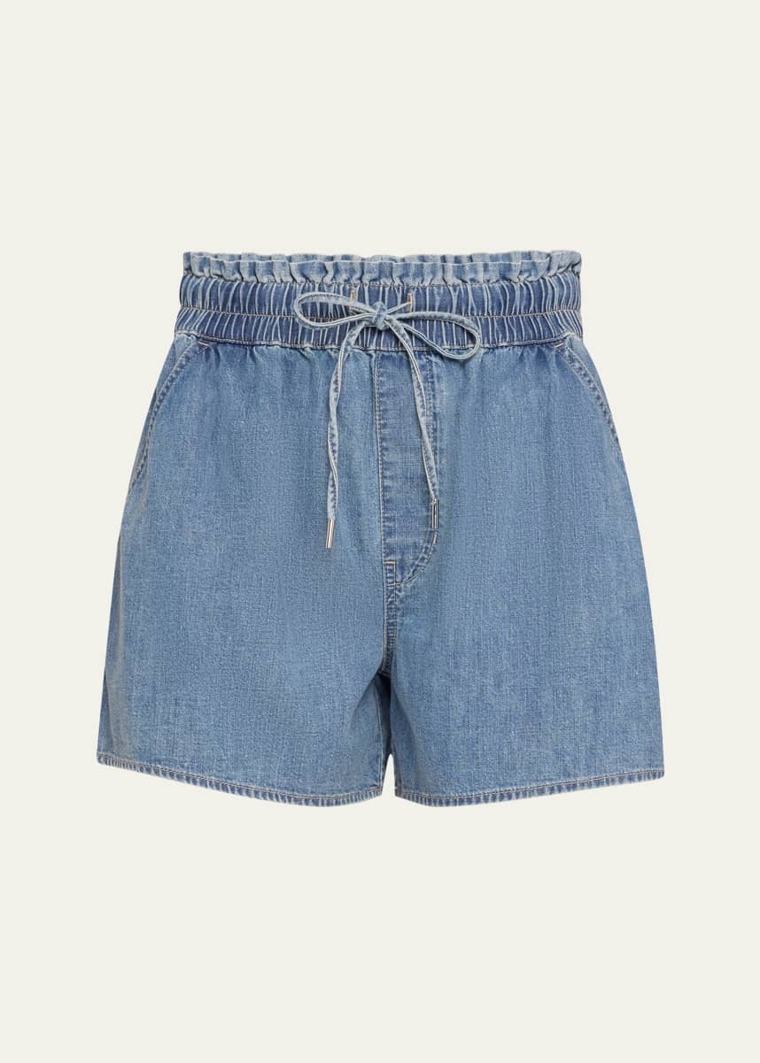 Veronica Beard Wilder Drawstring Denim Shorts