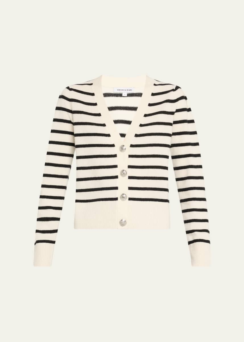 Veronica Beard Solene Stripe Cashmere Cardigan