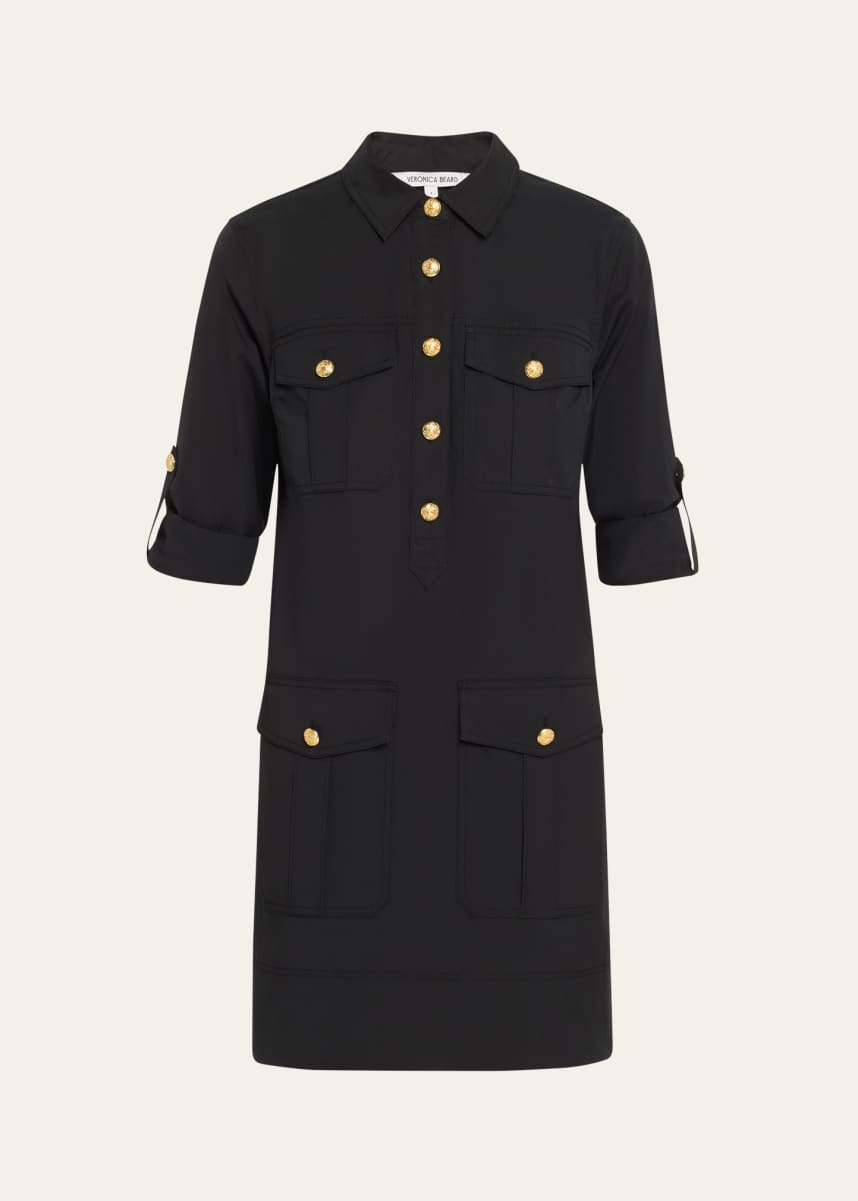Veronica Beard Saude Cotton Mini Shirtdress