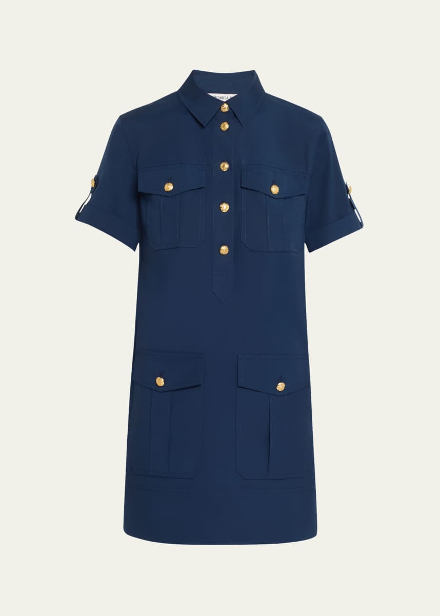 Veronica Beard Lucca Short-Sleeve Cotton Shirtdress