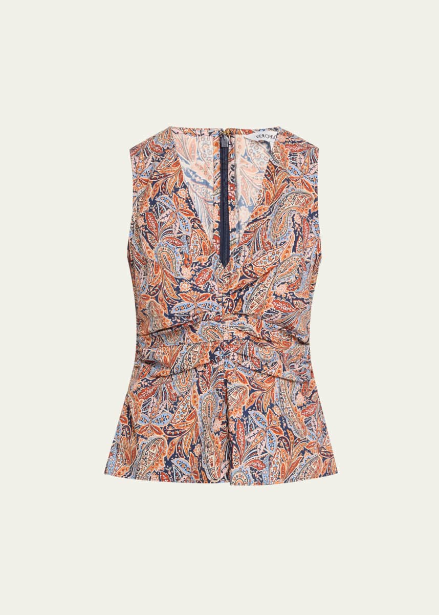 Veronica Beard Aiden Sleeveless Paisley Top