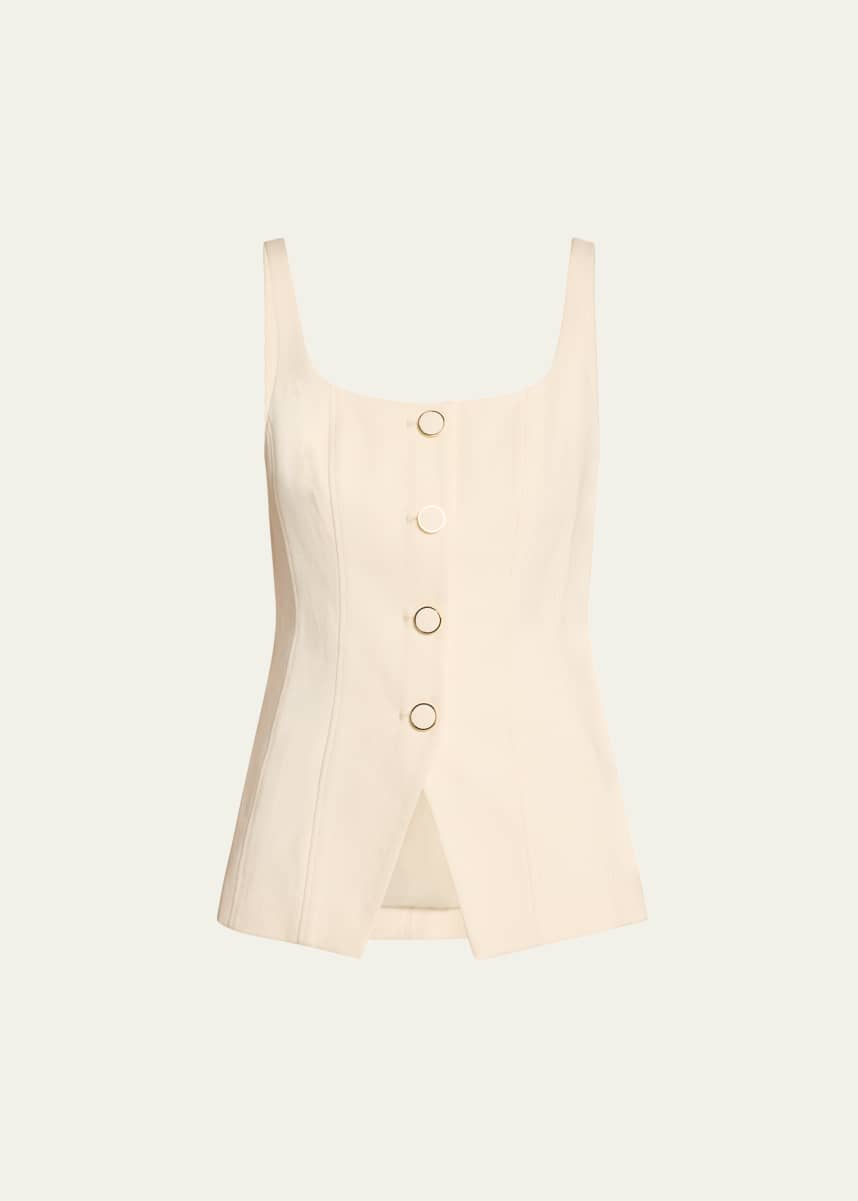 Veronica Beard Liana Fitted Sleeveless Top