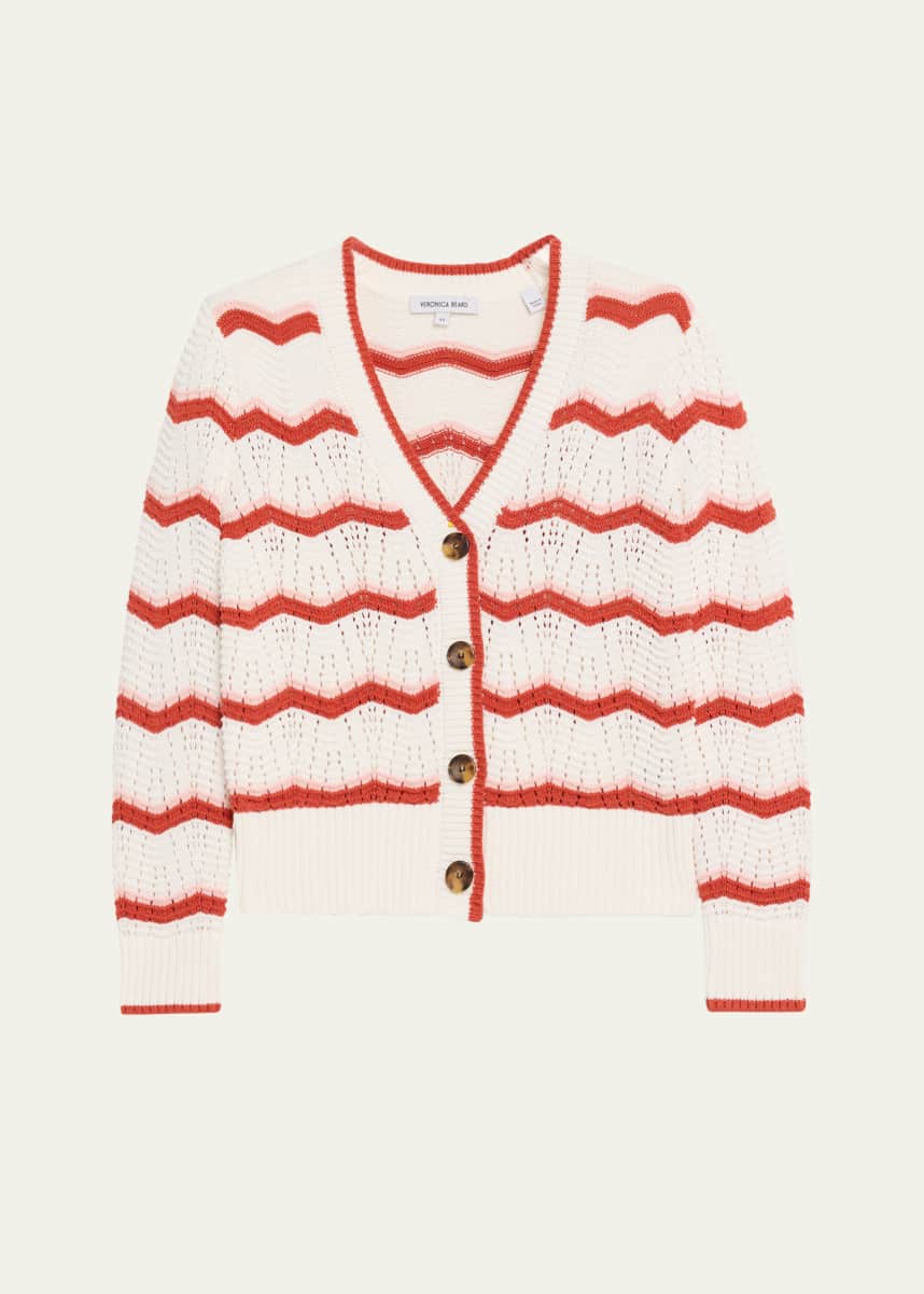 Veronica Beard Ansonia Knit Chevron Cardigan