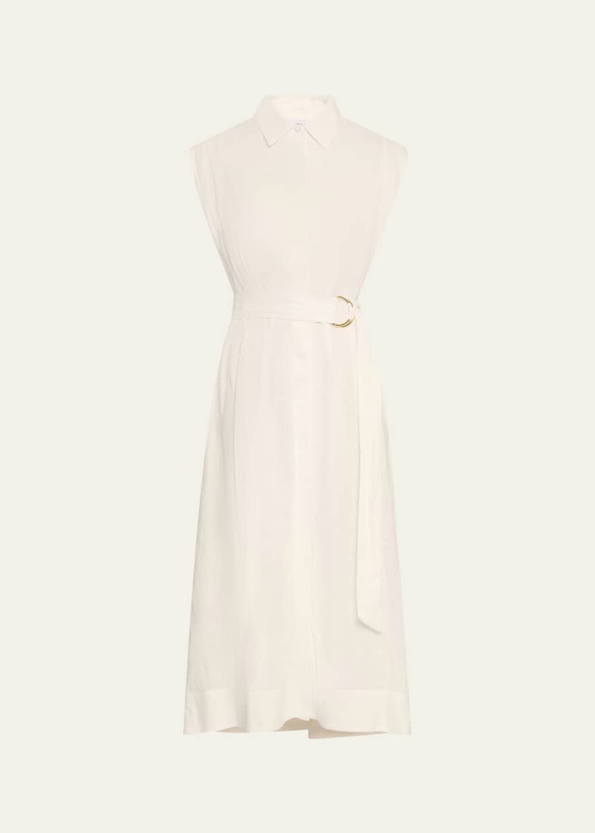 Veronica Beard Loreta Belted Linen Shirtdress