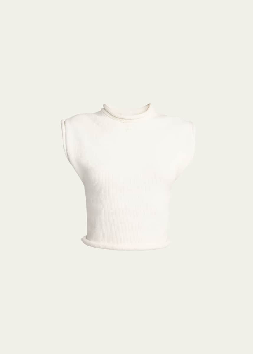 Courreges Rolled Hem Knit Top