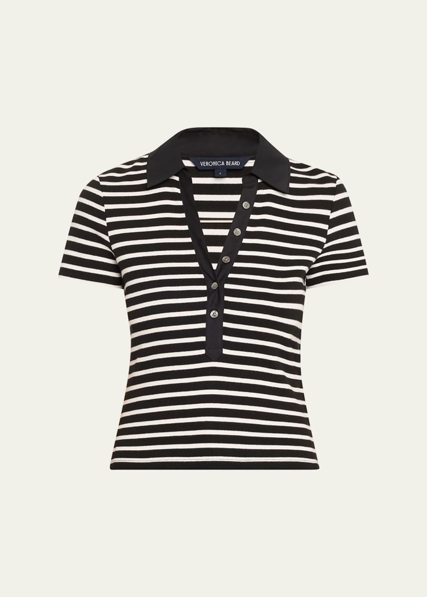 Veronica Beard Kearney Short-Sleeve Polo Tee