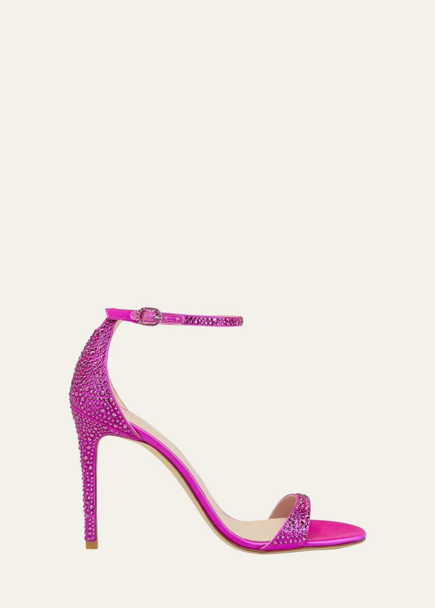 Stuart Weitzman Nudist Embellished Ankle-Strap Sandals