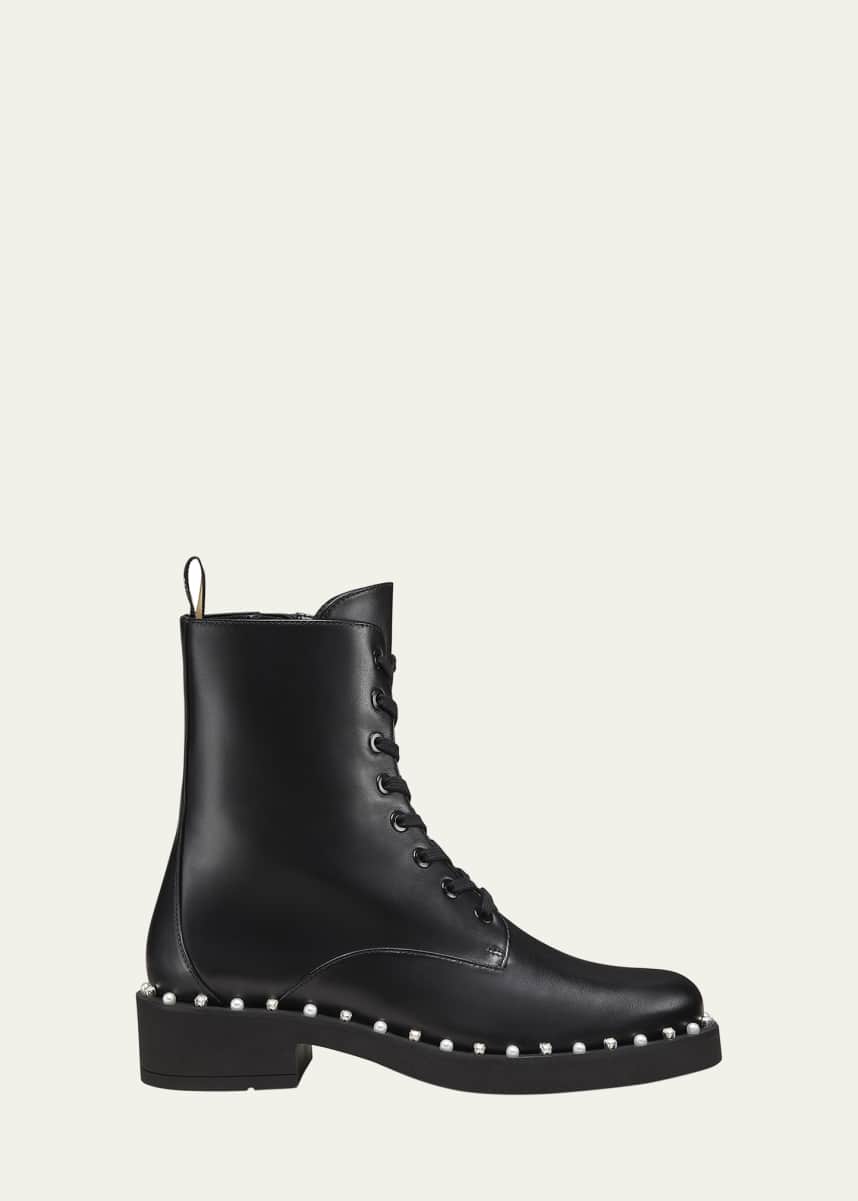 Stuart Weitzman Reverie Leather Lace-Up Booties