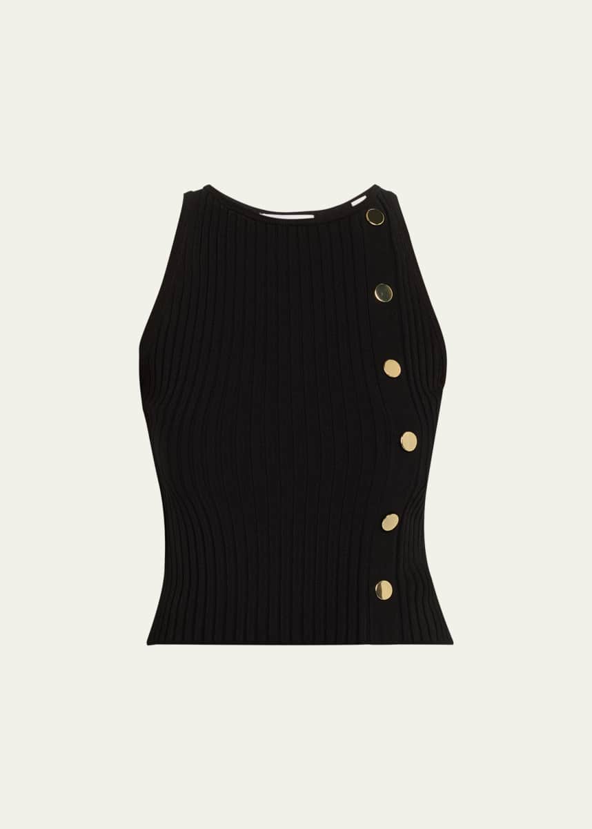 Veronica Beard Tanner Buttoned Rib Midi Skirt