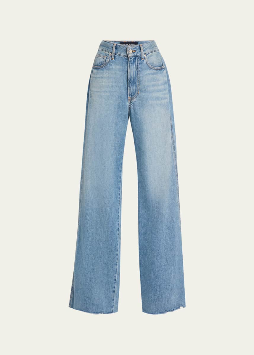 Veronica Beard Kasey Mid-Rise Wide-Leg Jeans
